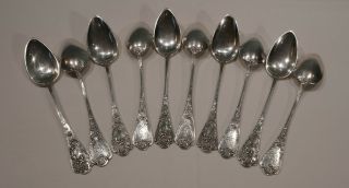 German Solid Silver Neoclassical Large Soup Spoons 1910 J.  Arnold Sterling Q12