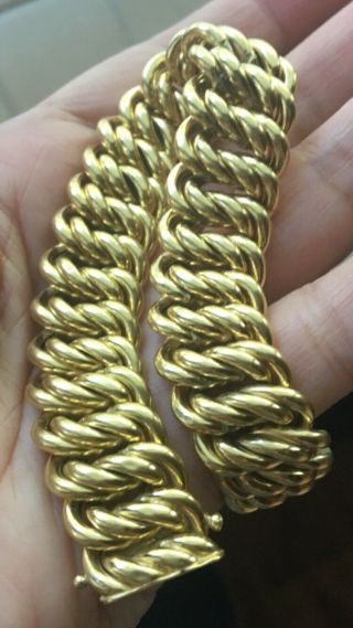 Bracelet 18k Estate Vintage Chain Link Bracelet Solid Gold 44 Grams