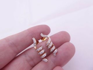 Earrings,  64 Point Diamond Novelty 18ct Gold Snake Earrings 18k 750