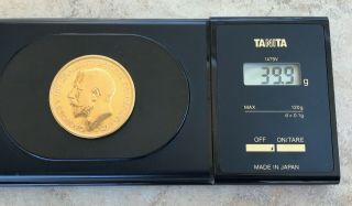 1911 RARE KING GEORGE V £5 FIVE POUND GOLD COIN 22k 39,  9gr 36mm 5