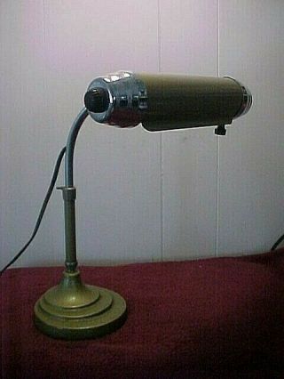 Vintage Heavy Metal Art Deco Desk Lamp