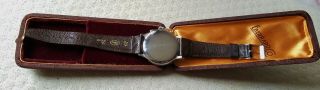 Old E berhard Valjoux 65 Steel Chronograph Watch c/w Vintage Leather Band & Box 5