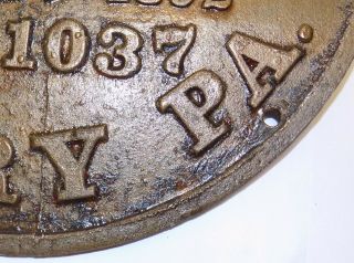 Rare 1890 ' s Railroad Build Plate Climax Mfg.  Co.  Corry PA Locomotive 4