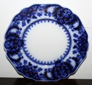 Antique Flow Blue Johnson Bros Florida 7 3/4 " Salad Plate 2