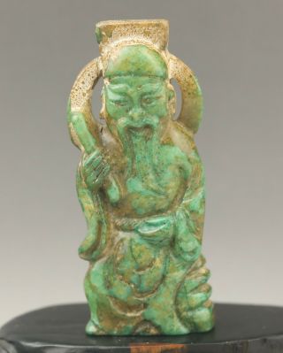 Chinese Old Natural Jade Hand - Carved Old Buddha One Of Baxian