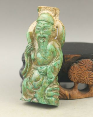 Chinese old natural jade hand - carved old buddha one of baxian 2