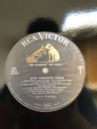 ELVIS PRESLEY MEGA RARE 1957 CHRISTMAS COVER LP RCA LOC 1035 6