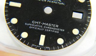 Vintage Rolex GMT - MASTER 1675 Matte Black Tritium Watch Dial Late 1970 ' s 3
