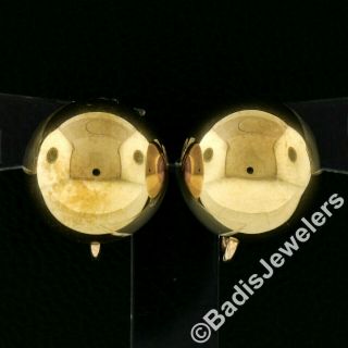 Vintage Tiffany & Co.  14K Yellow Gold Domed Puffed Round Button Screw On Earring 2