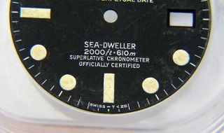 Vintage Rolex Sea - Dweller 1665 Matte Black Watch Dial Mid 1980 3