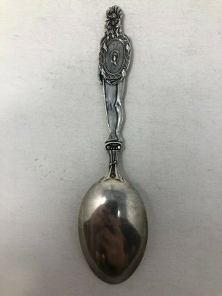 Watson Sterling Silver Souvenir Spoon Full Figural Standing Indian 3