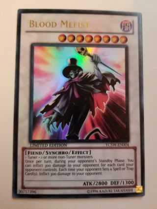 Yugioh Blood Mefist YCSW - EN004 Ultra Rare Limited Edition NM VERY HARD TO FIND 2
