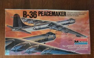 Vintage Monogram B - 36 Peacemaker 5703 Airplane Plastic Model Kit Nob 1/72 1:72