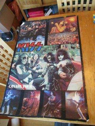 Vintage 1978 Aucoin Kiss Group Poster Big Canada Tour Campus Craft