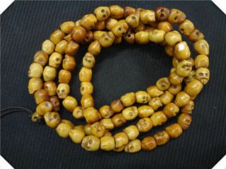 Yak Bone Skull Prayer Beads Necklace Tibetan Buddhist Mala Shaman Rosary 108