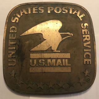 Rare Vintage 24” X 24” Cast Metal Usps Us Post Office Sign 1970s Standing Eagle