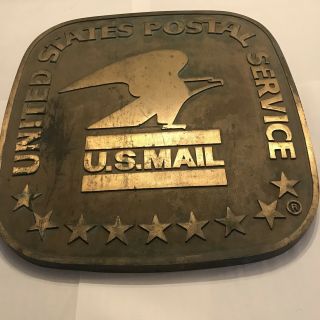 RARE Vintage 24” x 24” Cast Metal USPS US Post Office Sign 1970s Standing Eagle 5