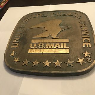 RARE Vintage 24” x 24” Cast Metal USPS US Post Office Sign 1970s Standing Eagle 6