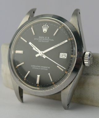 1970s Vintage Rolex Oyster Perpetual Datejust Ref 1600 Black Dial Circa 1972