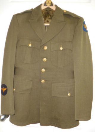 U.  S.  Wwii Army Air Corps Cadet Tunic W/ Gold Bullion Patch