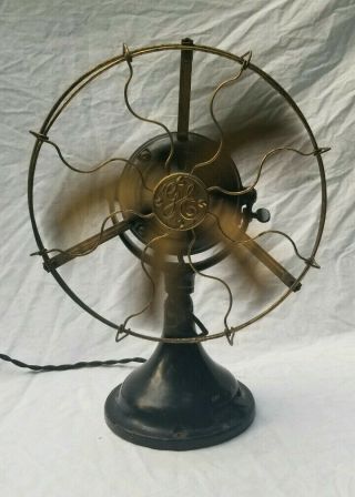 Vtg Antique 1911 GE General Electric Desk Fan 12 