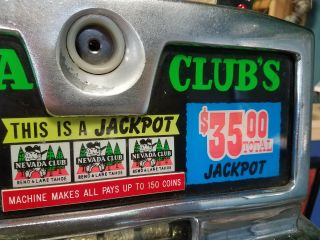 Jennings Nevada Club,  25 cent Vintage Slot Machine 5