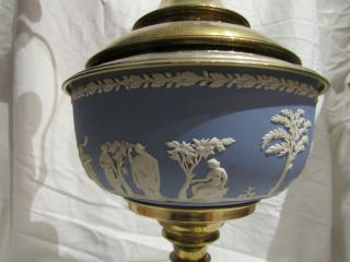 Blue Wedgewood and Brass Lamps Living Room 36 