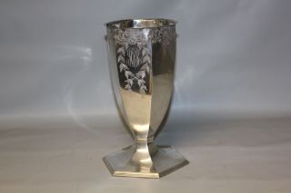 The Bailey Banks & Biddle Co.  Sterling Silver 10 " Large Flower Vase 611 Grams