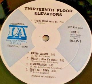 13th Floor Elevators Psychedelic Sounds Lp International Artists Mono Promo RARE 8
