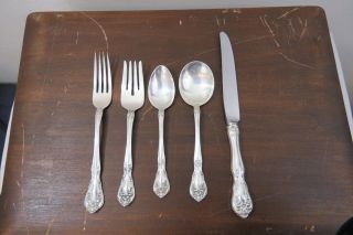 ALVIN Chateau Rose STERLING SILVER Flatware 5 - pc Service Set for 8,  3 more = 43 4