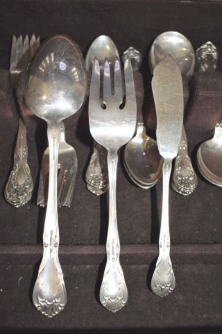 ALVIN Chateau Rose STERLING SILVER Flatware 5 - pc Service Set for 8,  3 more = 43 9