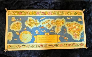 Antique Vintage 1937 Dole Hawaiian Islands Map