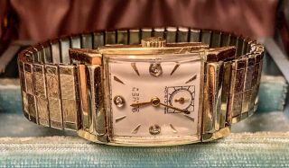 Vintage Gruen Precision Curvex 17 Seventeen Jewels Mens Diamond Dial Watch