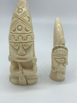 2 Statues Sculpture Aztec Mayan