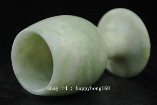 PURE NATURAL CHINESE JADE SKILLFULLY CARVING WINE CUP a01 5