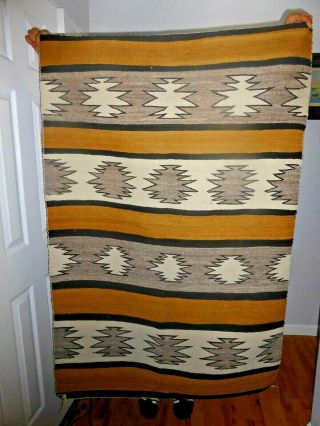 Antique Navajo Rug Blanket Wool 38x56 " Crystal Chrystal Dazzler Diamond 1930s