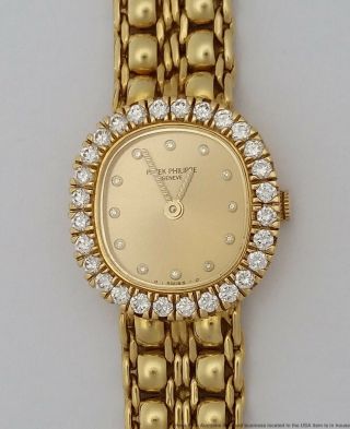 Incredible Patek Philippe Heavy 18k Gold 47.  9g Diamond Ladies Vintage Watch