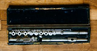 Antique Buffet Crampon Paris 112 French Silver Plated Professional Flute C.  1880