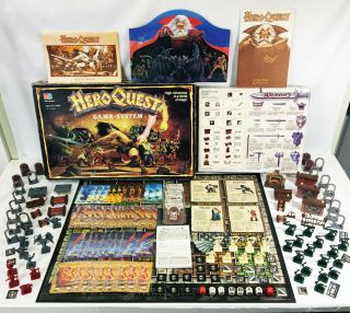 Vintage Heroquest 1990 Board Game - 100 Complete,  Milton Bradley Hero Quest D&d