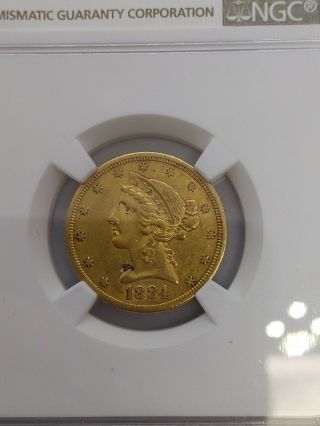 1884 - Cc Liberty Head Half Eagle $5 Gold Coin - Ngc Au Details - Rare Find