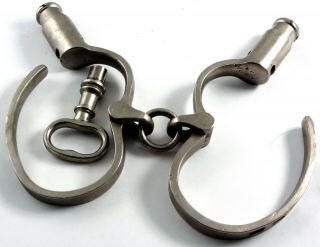 Stotz Handcuffs Antique German Screw Lock Mid 1800 