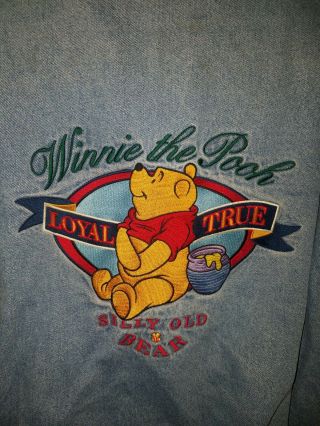Vintage Disney Winnie the Pooh Denim Varsity Jacket Size Large XXXTentacion 4