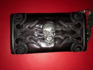 Bill Wall Leather Chopper Rare 1 off Wallet with Chain holder Silver 7