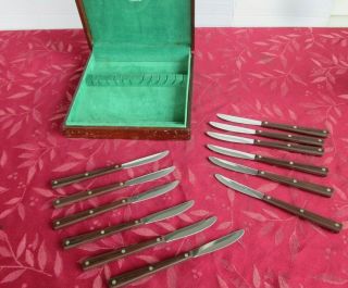 Vintage Set Of 12 47 Cutco Steak Table Knives In Wooden Box