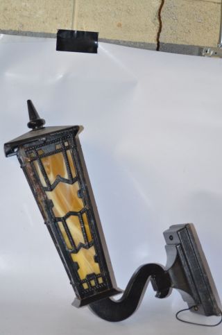 Herwic 24 " Exterior Wall Porch Patio Vintage Lantern Sconce Light Stain Glass