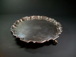 Large Bailey Banks & Biddle Sterling Silver Chippendale Footed Tray 26ozt [8198]