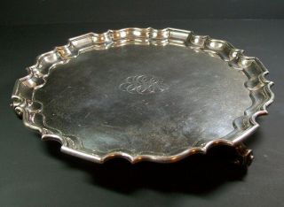 Large Bailey Banks & Biddle Sterling Silver Chippendale Footed Tray 26ozt [8198] 6