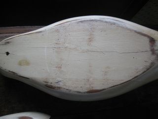 Swan Duck Wood Decoy Signed Sculpture Hand Carved Vintage 8