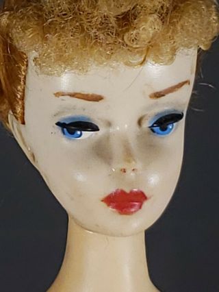 Vintage Blonde 3 Ponytail Barbie Blue Eyeliner.  Vguc & Displayable Nude