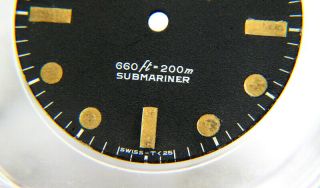 Vintage Rolex Submariner 5513 Feet First Matte Black Pumpkin Watch Dial 3